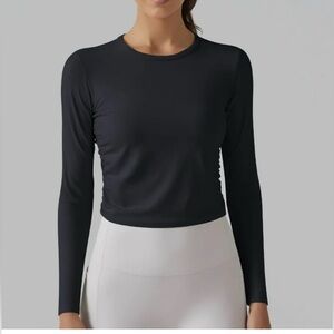No Boundaries Cropped Black Rash Guard Swim Top Size X-Large